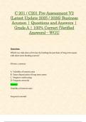 C 201 &sol; C201 Pre-Assessment V2 &lpar;Latest Update 2025 &sol; 2026&rpar; Business Acumen &vert; Questions and Answers &vert; Grade A &vert; 100&percnt; Correct &lpar;Verified Answers&rpar; - WGU