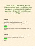 C201 &sol; C 201 Final Exam Review &lpar;Latest Update 2025 &sol; 2026&rpar; Business Acumen &vert; Questions with Verified Answers &vert; Grade A &vert; 100&percnt; Correct - WGU