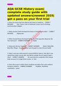 AQA GCSE History exam&vert;complete study guide with updated answers&vert;newest 2025&vert;get a pass on your first trial