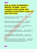 OCR A-LEVEL ECONOMICS - MACRO- GLOBAL  exam &vert;complete study guide with updated answers&vert;Get a pass on your first trial&period;