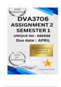 DVA3706 Assignment 2 &lpar;COMPLETE ANSWERS&rpar; Semester 1 2025 &lpar;888968&rpar; - DUE April 2025 
