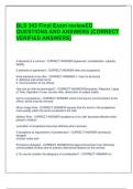 BLS 342 Final Exam reviewED  QUESTIONS AND ANSWERS &lbrack;CORRECT  VERIFIED ANSWERS&rsqb;