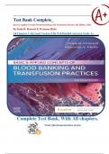 Test Bank Complete&lowbar; Basic & Applied Concepts Of Blood Banking And Transfusion Practices 6th Edition&comma; &lpar;2025&rpar; By Paula R&period; Howard & Wyenona Hicks&vert; All Chapters 1-16&vert; Latest Version With Well Detailed Answers&vert; Grade A&plus;