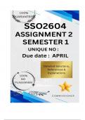 SSO2604 Mosebetsi wa 2 (COMPLETE ANSWERS) Semesetara ya 1 2025 - DUE April 2025