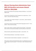Missouri Nursing Home Administrator Exam With 122 Questions and answers Newest RATED A&plus; 2025&sol;2026