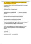 Life Insurance Underwriting and Policy Issue Exam Test with Verified Solutions