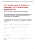 SAFe Agile 5&period;0 Exam with 190 Questions and answers Verified answers Newest edition 100&percnt; PASS
