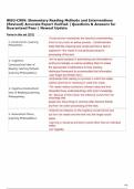 WGU-C909&colon; Elementary Reading Methods and Interventions  &lpar;Revised&rpar; Accurate Expert Verified &vert; Questions & Answers for  Guaranteed Pass &vert; Newest Update 