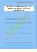 Dynamics of Healthcare Rutgers Exam Questions And Answers &vert;Latest 2025 &vert; Guaranteed Pass