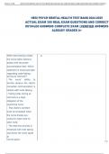 HESI PSYCH MENTAL HEALTH TEST BANK 2024-2025  ACTUAL EXAM 300 REAL EXAM QUESTIONS AND CORRECT  DETAILED ANSWERS COMPLETE EXAM VERIFIED ANSWERS  ALREADY GRADED A&plus;