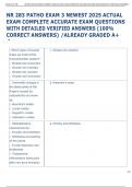 NR 283 PATHO EXAM 3 NEWEST 2025 ACTUAL  EXAM COMPLETE ACCURATE EXAM QUESTIONS  WITH DETAILED VERIFIED ANSWERS &lpar;100&percnt;  CORRECT ANSWERS&rpar; &sol;ALREADY GRADED A&plus; 