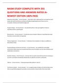NASM STUDY COMPLETE WITH 201 QUESTIONS AND ANSWERS RATED A&plus; NEWEST EDITION 100&percnt; PASS
