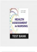 TEST BANK FOR HEALTH ASSESSMENT IN NURSING 7TH EDITION BY JANET R WEBER AND JANE H KELLEY ALL CHAPTERS COVERED QUESTIONS AND ANSWERS GRADED A&plus; NEWEST VERSION&period; 
