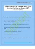 Florida Chiropractic Laws and Rules&period; Exam Questions And Answers &vert;Latest 2025 &vert; Guaranteed Pass