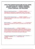ASAP PACE CERTIFICATION EXAM &lpar;ACTUAL EXAM&rpar; &vert; ALL QUESTIONS AND CORRECT ANSWERS &vert; ALREADY GRADED A&plus; &vert; VERIFIED ANSWERS &vert; LATEST EXAM 2025 &vert; JUST RELEASED