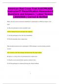 American Red Cross First Aid&sol;CPR&sol;AED Instructor&sol;IT Recertification Assessment Questions and Answers &vert; Latest Version  &vert; 2025&sol;2026 &vert; Correct & Verified