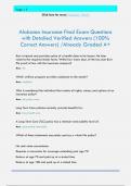 Alabama Insurance Final Exam Questions  with Detailed Verified Answers &lpar;100&percnt;  Correct Answers&rpar; &sol;Already Graded A&plus;