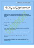 MBA 702 - Module 7 Exam Questions And Answers &vert;Latest 2025 &vert; Guaranteed Pass