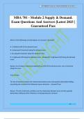 MBA 701 - Module 2 Supply & Demand&period; Exam Questions And Answers &vert;Latest 2025 &vert; Guaranteed Pass