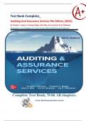 Test Bank Complete&lowbar; Auditing And Assurance Services 9th Edition&comma; &lpar;2023&rpar; By Timothy J&period; Louwers & 4 More&vert; All Chapters 1-12&vert; 9 Modules A-I&vert; Latest Version With Verified Answers&vert; Rated A&plus;
