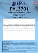 PVL3701 Assignment 1 &lpar;ANSWERS&rpar; Semester 1 2026 - DISTINCTION GUARANTEED
