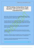 MO Psychology Jurisprudence Exam Questions And Answers &vert;Latest 2025 &vert; Guaranteed Pass