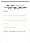NYS Escort Driver Study Questions  Questions and Correct Answers&sol; Latest  Update &sol; Already Graded 