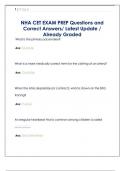 NHA CET EXAM PREP Questions and  Correct Answers&sol; Latest Update &sol;  Already Graded