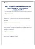 NAUI Scuba Diver Exam Questions and  Correct Answers&sol; Latest Update &sol;  Already Graded