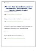 MSF Basic Rider Course Exam Answered  Questions and Correct Answers&sol; Latest  Update &sol; Already Graded