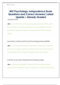 MO Psychology Jurisprudence Exam  Questions and Correct Answers&sol; Latest  Update &sol; Already Graded