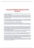 Insurance Adjuster Questions And  Answers 