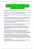 Elementary Physical Education and Health Methods - C367 Exam Solved Correctly To Score A&plus;