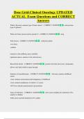 Dose Grid-Clinical Oncology UPDATED  ACTUAL  Exam Questions and CORRECT  Answers