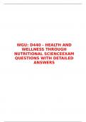  WGU&colon; D440 - HEALTH AND WELLNESS THROUGH NUTRITIONAL SCIENCEEXAM QUESTIONS WITH DETAILED ANSWERS