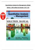 Solution Manual for Quantitative Analysis for Management&comma; Global Edition&comma; 14th edition by Render Chapter 1-15