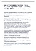 PRACTICE CERTIFICATION EXAM HARTMAN QUESTIONS & ANSWERS 100&percnt; CORRECT