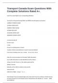 Transport Canada Exam Questions With Complete Solutions Rated A&plus;&period;