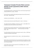 Transport Canada Private Pilot License Written Exam Questions With Solved Solutions&period;