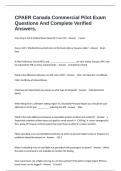 CPAER Canada Commercial Pilot Exam Questions And Complete Verified Answers&period;