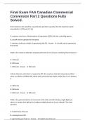 Final Exam FAA Canadian Commercial Conversion Part 2 Questions Fully Solved&period;