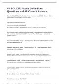 VA POLICE 1 Study Guide Exam Questions And All Correct Answers&period;
