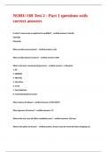 NORU OR Test 2 - Part 1 questions with correct answers