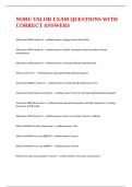 NORU VALOR EXAM QUESTIONS WITH CORRECT ANSWERS
