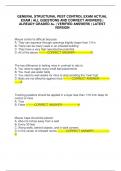 GENERAL STRUCTURAL PEST CONTROL EXAM ACTUAL EXAM &vert; ALL QUESTIONS AND CORRECT ANSWERS &vert; ALREADY GRADED A&plus; &vert; VERIFIED ANSWERS &vert; LATEST VERSION