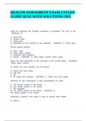 HEALTH ASSESSMENT EXAM 2 STUDY GUIDE QUIZ WITH SOLUTIONS 2025&period;