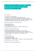 HEALTH ASSESSMENT TEST 2 JARVIS LAB MANUAL QUESTIONS WITH ACTUAL ANSWERS 2025&period;