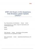 STAT 210 Exam 2 VCU Questions And Answers Latest Update &lpar;2025&rpar;&excl;&excl;