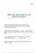 STAT 210 Test 5 With Actual Solution &lpar;2025&rpar;&excl;&excl;