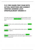 F-01 FIRE GUARD FDNY EXAM WITH ACTUAL QUESTIONS AND CORRECT VERIFIED ANSWERS &vert;&vert;2025 UPDATE&vert;&vert;ALREADY GRADED A&plus;